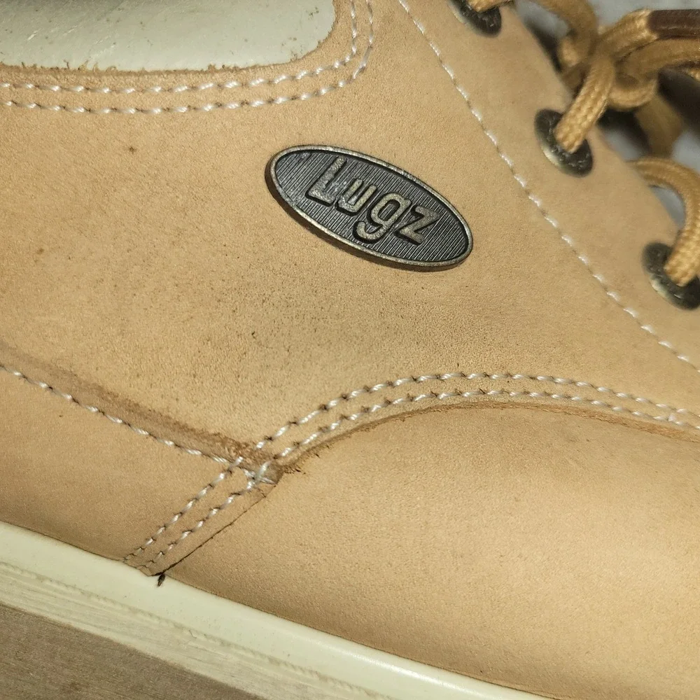 Lugz Tan Nubuck Leather Work Shoes Men's 9 Lace Up Low Ankle Boots‎